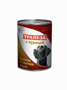 Трапеза 415г конс д/собак кусочки в светлом соусе с Курицей (1*12)