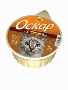 Оскар 100г конс. для кошек и котов Говядина (1*20шт)