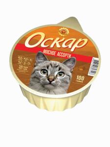 Оскар 100г конс. для кошек и котов Мясное Ассорти (1*20шт)