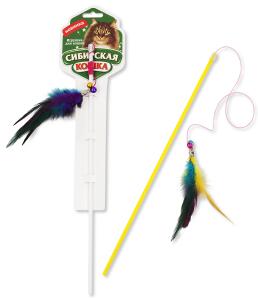 Дразнилка Сибирская Кошка Удочка погремушки с перьями