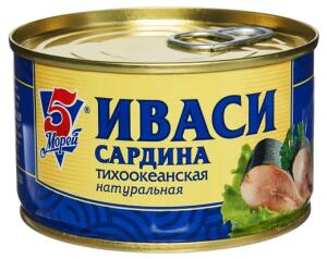 Иваси сардина т/о натур. 240г 5Морей 1*24