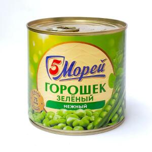 Горошек зеленый нежный в/с 400г 5Морей ж/б ключ 1*12