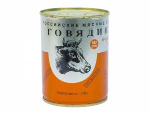 Говядина тушеная Гвардейская(рыжая банка) 338гр 1*30