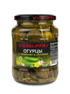 Огурцы маринов. Краснодарочка ГОСТ 670г ст/б 1*8