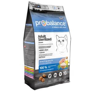 ProBalance 8кг Корм сухой Sterilized для стерил.кошек и кастрир.котов