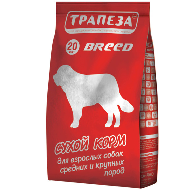 Трапеза BREED сухой корм д/собак средних и крупных пород 20кг