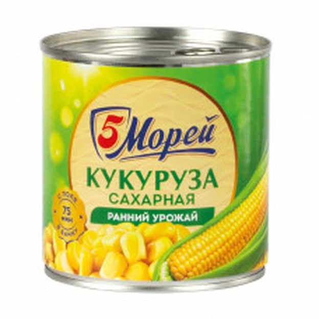 Кукуруза сахарная в/с 340гр 5Морей ж/б ключ 1*12