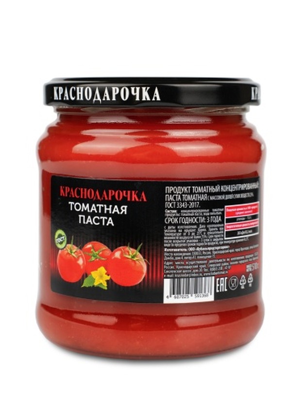 Томатная паста Краснодарочка 25% 510гр ст/б твист 1*12