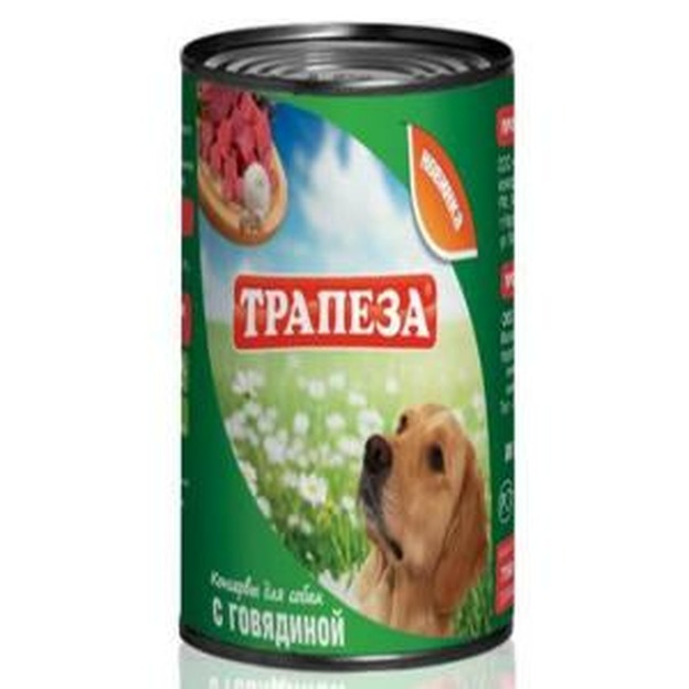 Трапеза конс д/собак Говядина 750г 1*9