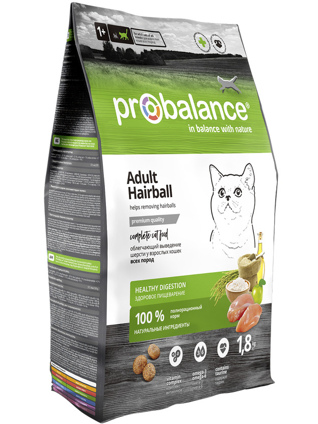 Probalance Hairball д/взр.кош., выведение шерсти, 1,8кг